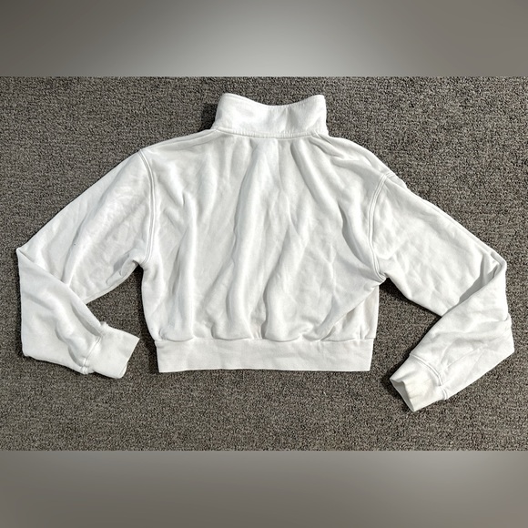 Aritzia TNA - Airy Fleece Perfect 1/4 Zip Sweatshirt AiryAF - Size Small - White - Picture 2 of 9